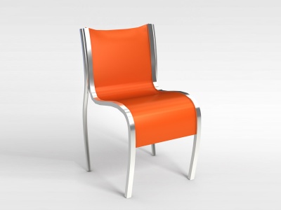 3d橙色不锈钢腿椅子模型