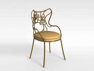 3d简欧金属质感椅子模型
