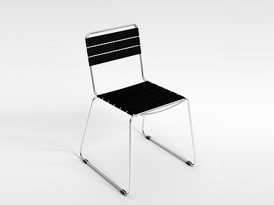 3d黑色皮条椅模型