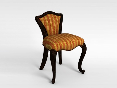 3d舒适的欧式印花休闲椅模型