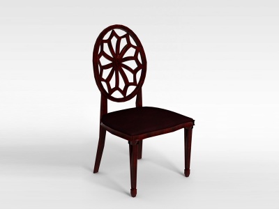 3d红色欧式餐椅模型