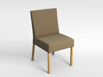 3d咖色普通无扶手餐椅模型