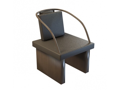 3d个性黑皮椅子模型