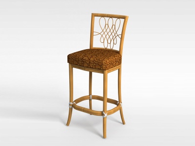 欧式印花吧椅模型3d模型