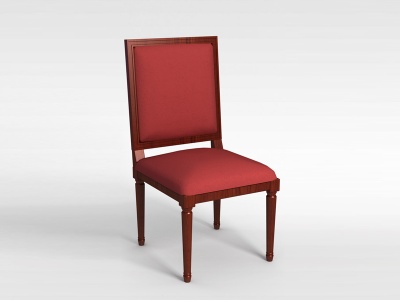 3d红色餐厅椅模型