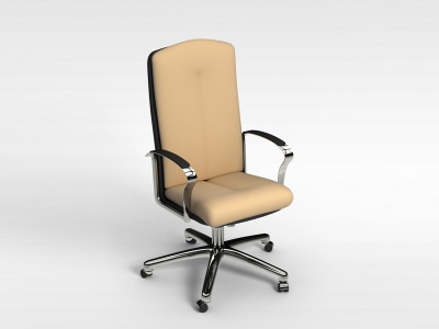 黄色皮质办公椅模型3d模型