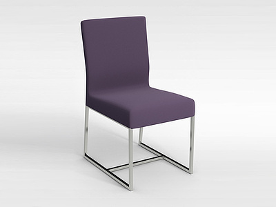 3d简易藕荷色椅子模型