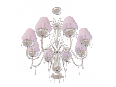 紫色花式吊灯模型3d模型