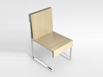 3d简约硬座餐椅模型