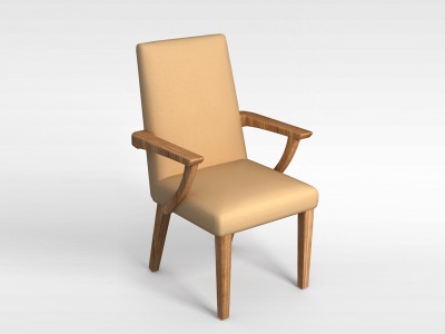 3d米色扶手椅模型