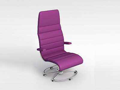 3d现代紫色高背休闲椅模型