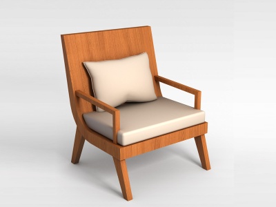 3d现代榆木座椅模型
