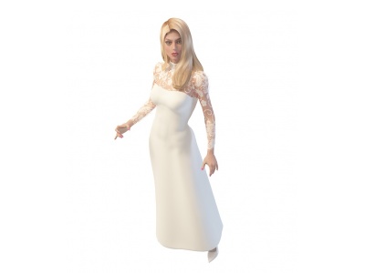 婚纱女人模型3d模型