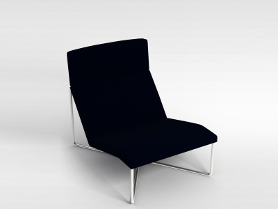 深蓝色布艺躺椅模型3d模型