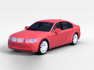 红色私家车模型3d模型