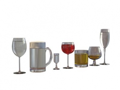 3d玻璃<font class='myIsRed'>酒杯</font>酒瓶模型