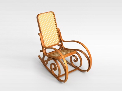 3d实木摇椅模型