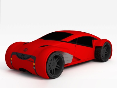3d红色<font class='myIsRed'>概念</font>车模型