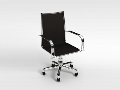 黑色皮质办公椅模型3d模型