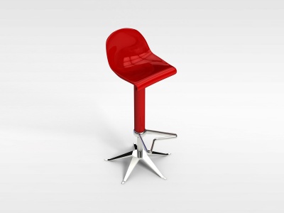 3d红色吧椅模型