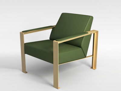 3d简易淡绿色沙发椅模型