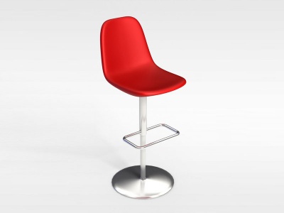 3d红色小吧台椅模型