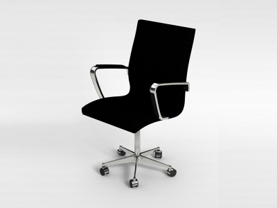 现代普通黑色皮革办公椅模型3d模型