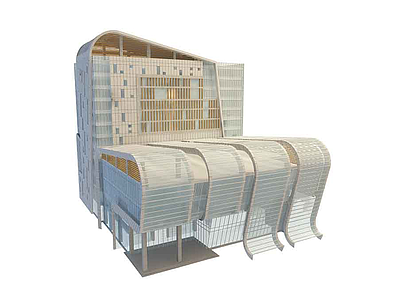 3d室外办公楼模型