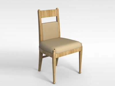3d浅色木质椅子模型