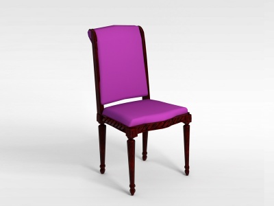3d紫色欧式餐椅模型