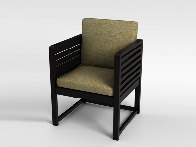 3d新中式实木椅子模型