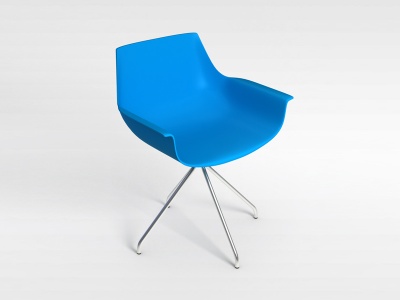 3d蓝色扶手椅模型