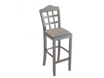 3d现代实木吧椅模型