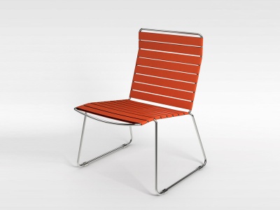 3d橙色皮条休闲椅模型