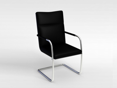 普通黑色皮革办公椅模型3d模型