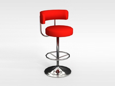 红色不锈钢吧椅模型3d模型