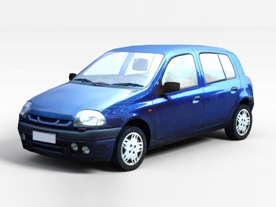 蓝色两厢小轿车模型3d模型