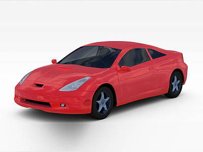 3d红色跑车模型