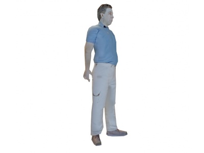 3d蓝衣男人模型