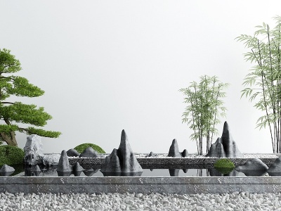新中式庭院水景小品模型3d模型