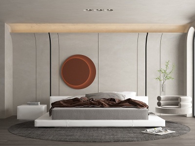 现代轻奢主卧室模型3d模型