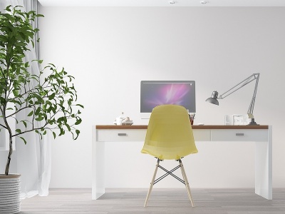现代简约书桌椅模型3d模型