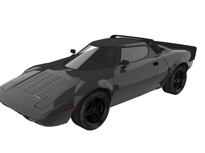 3d现代黑色汽车模型