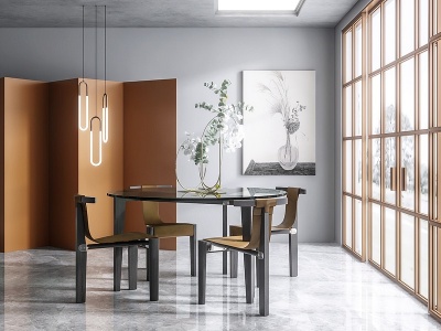 现代餐厅餐桌椅模型3d模型