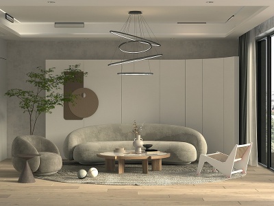 现代客厅起居室模型3d模型