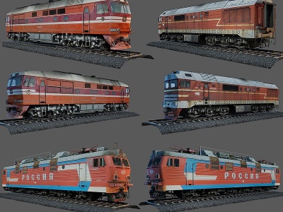 现代火车模型3d模型