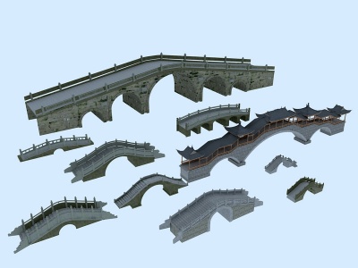 现代大桥模型3d模型