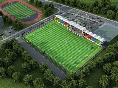 3d足球场模型