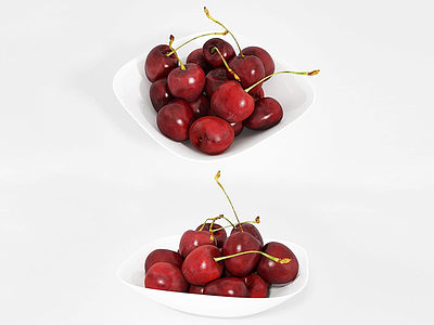 现代水果樱桃模型