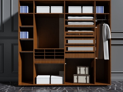 现代卧室衣柜模型3d模型